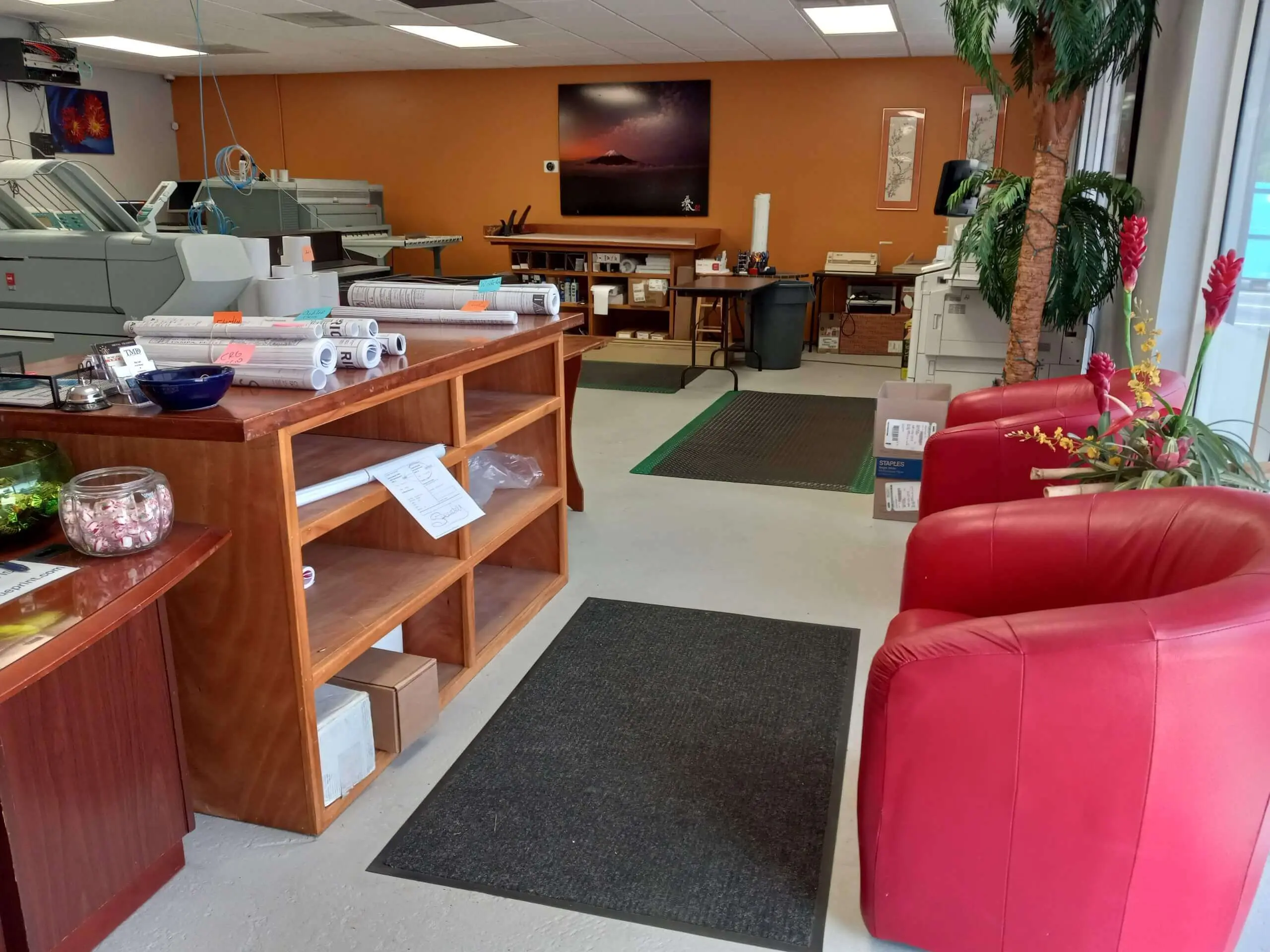 Rapid Blueprint – Tampa - Blueprint production area with printers